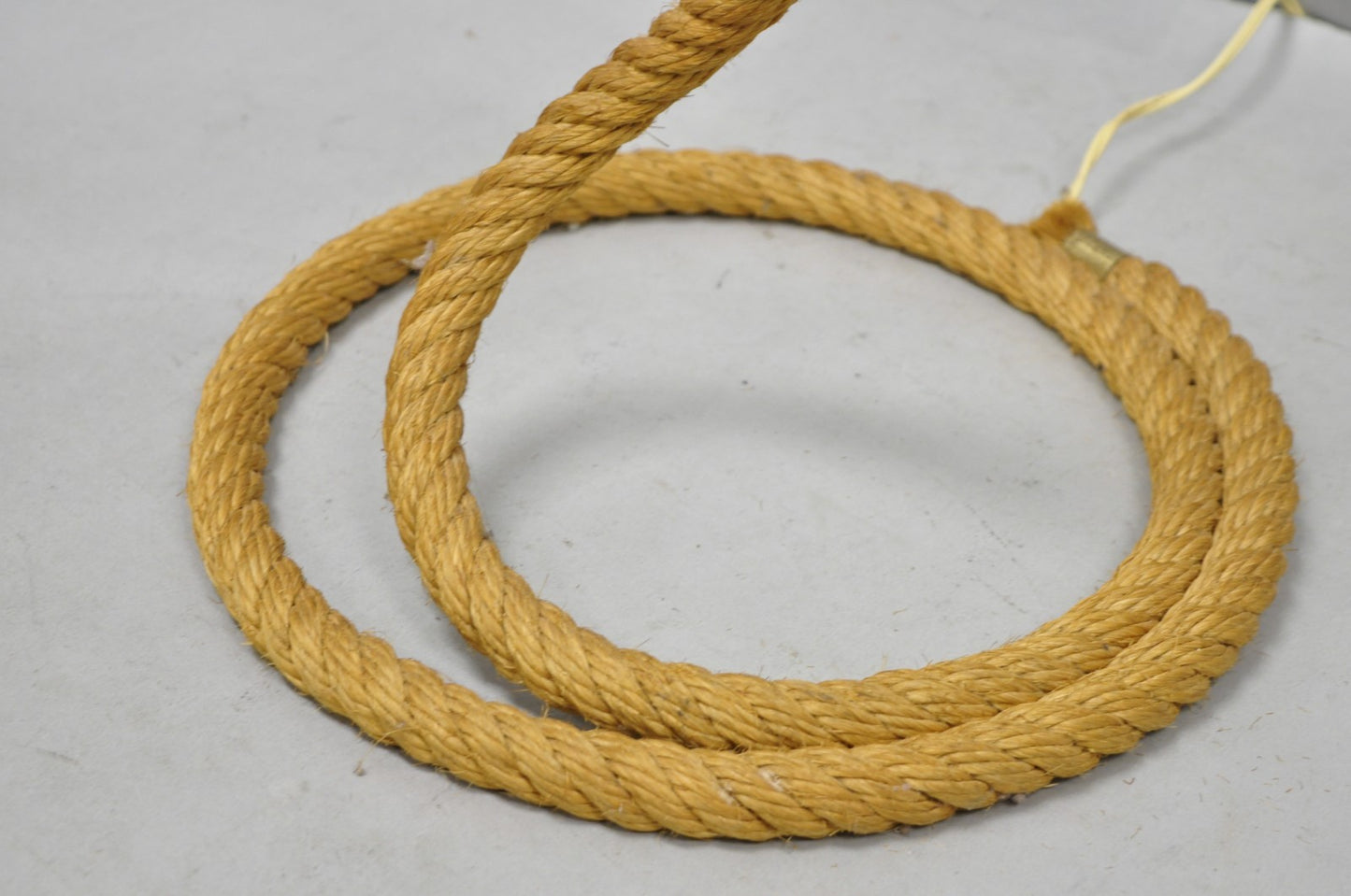 Vintage French Mid Century Modern Audoux Minet Style Coil Lasso Rope Floor Lamp