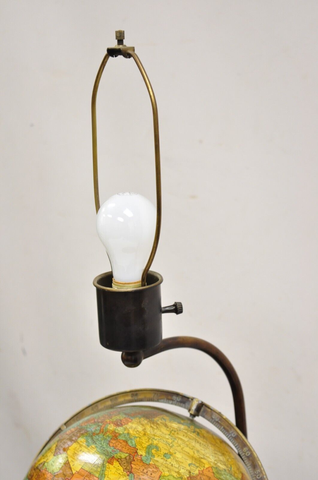 Vintage George F Cram French Country Provincial Small Globe Table Lamp