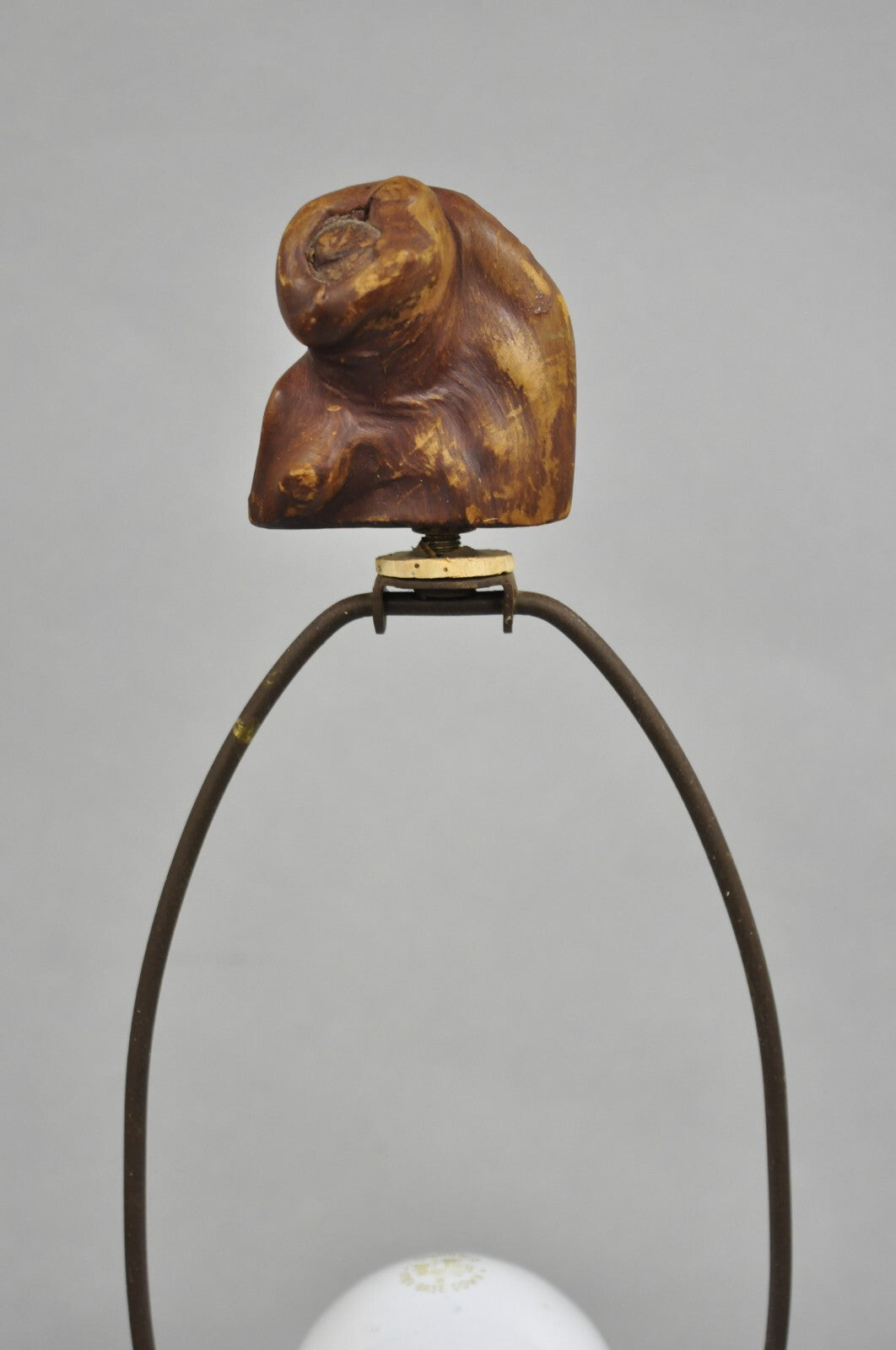 Vintage Mid Century Modern Sculpted Teak Root Wood Driftwood Organic Table Lamp