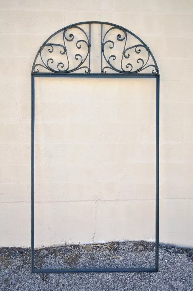 Vintage Wrought Iron Arch Top 90" Full Length Floor Mirror Frame Garden Element