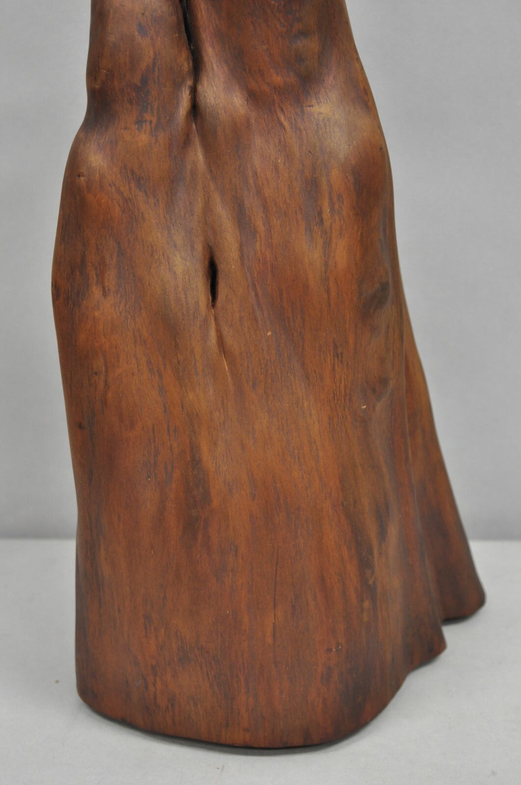 Vintage Mid Century Modern Sculpted Teak Root Wood Driftwood Organic Table Lamp