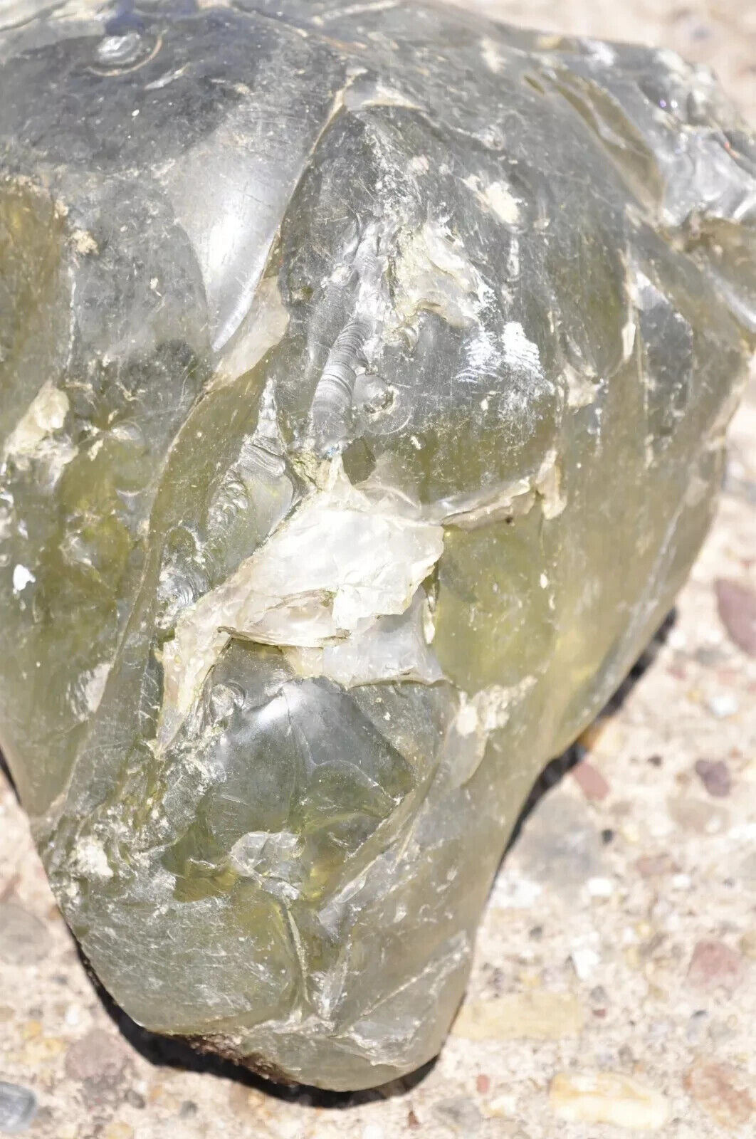 Large Slag Glass Green Chunk Natural Specimen Rock 45 Pound Stone Garden Element