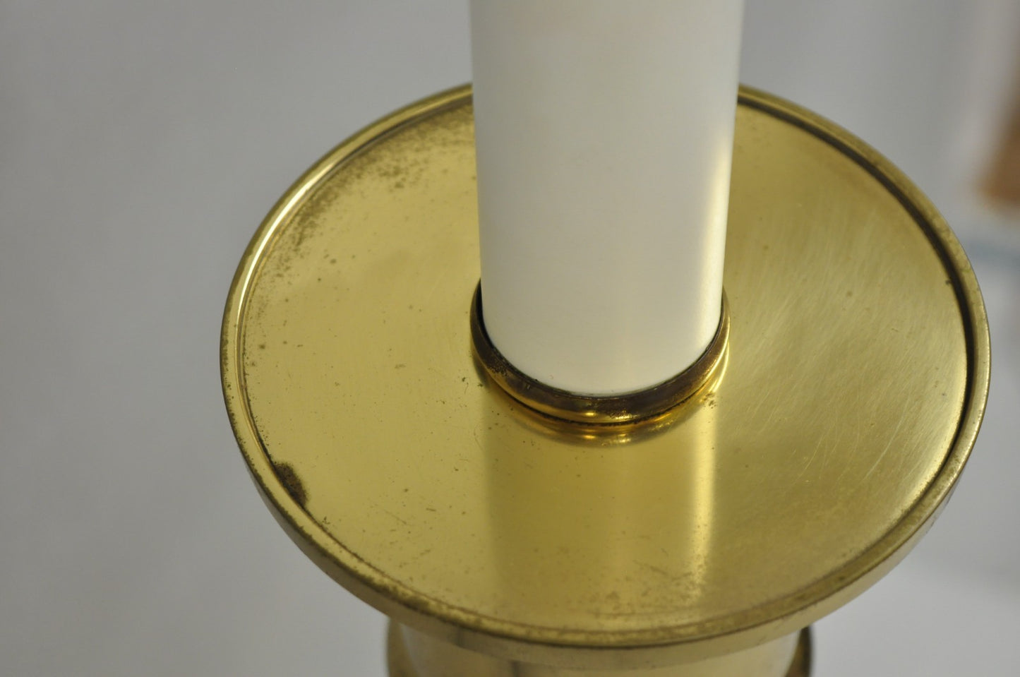 Vintage Hollywood Regency Gold Brass Tall Candlestick Table Lamp Made In Japan