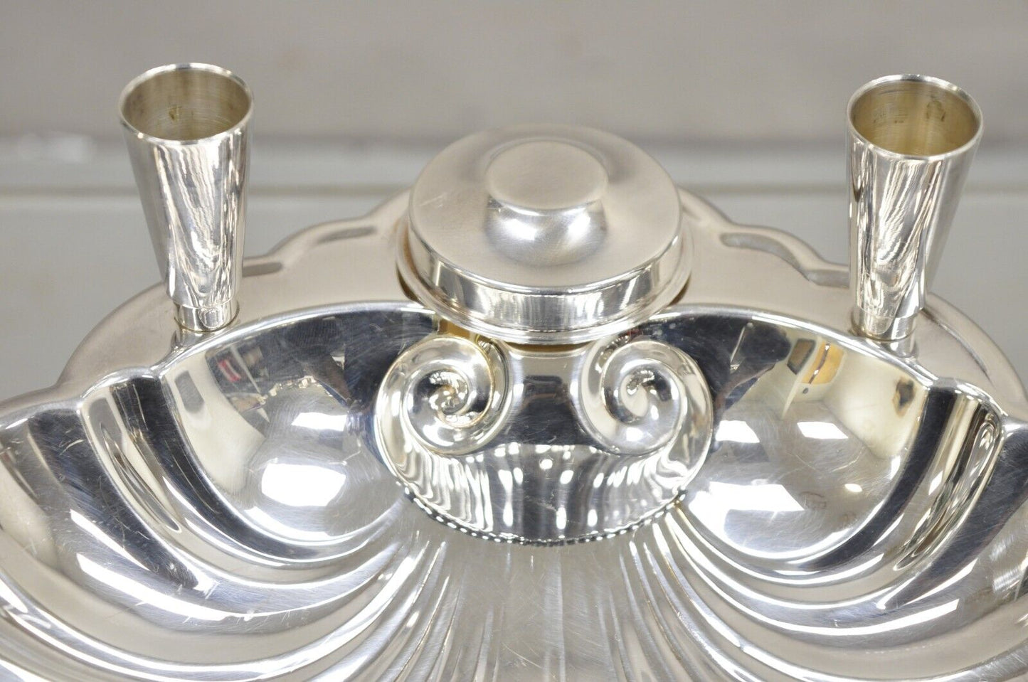 Black Starr & Frost Silver Plated Clam Shell Seafood Cocktail Serving Platter