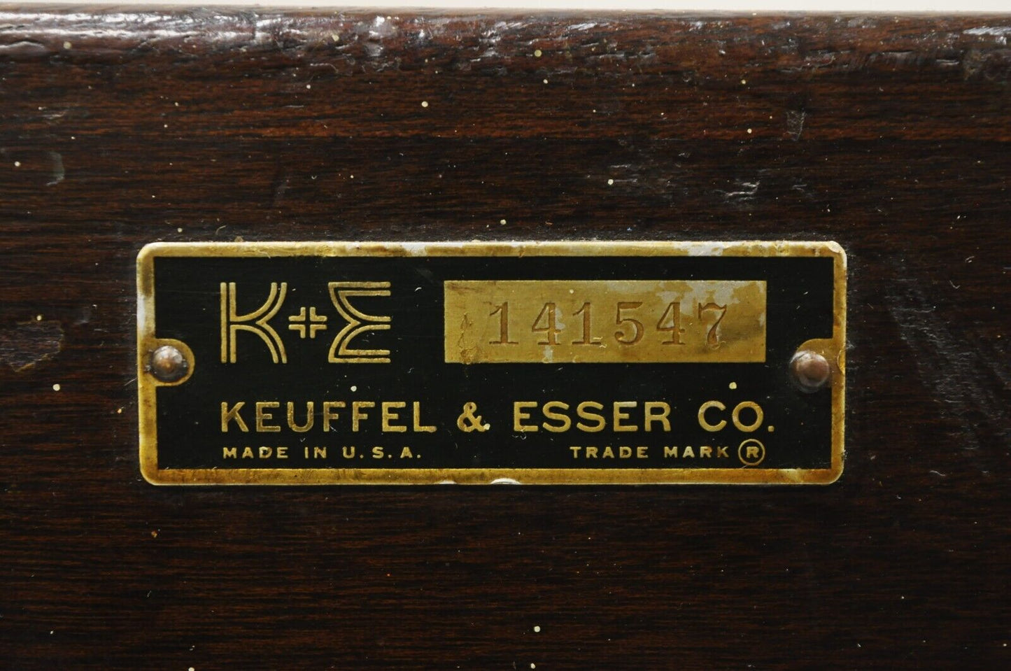 Antique Keuffel & Esser Co 141547 Surveyors Compass in Case w Wooden Tripod Base
