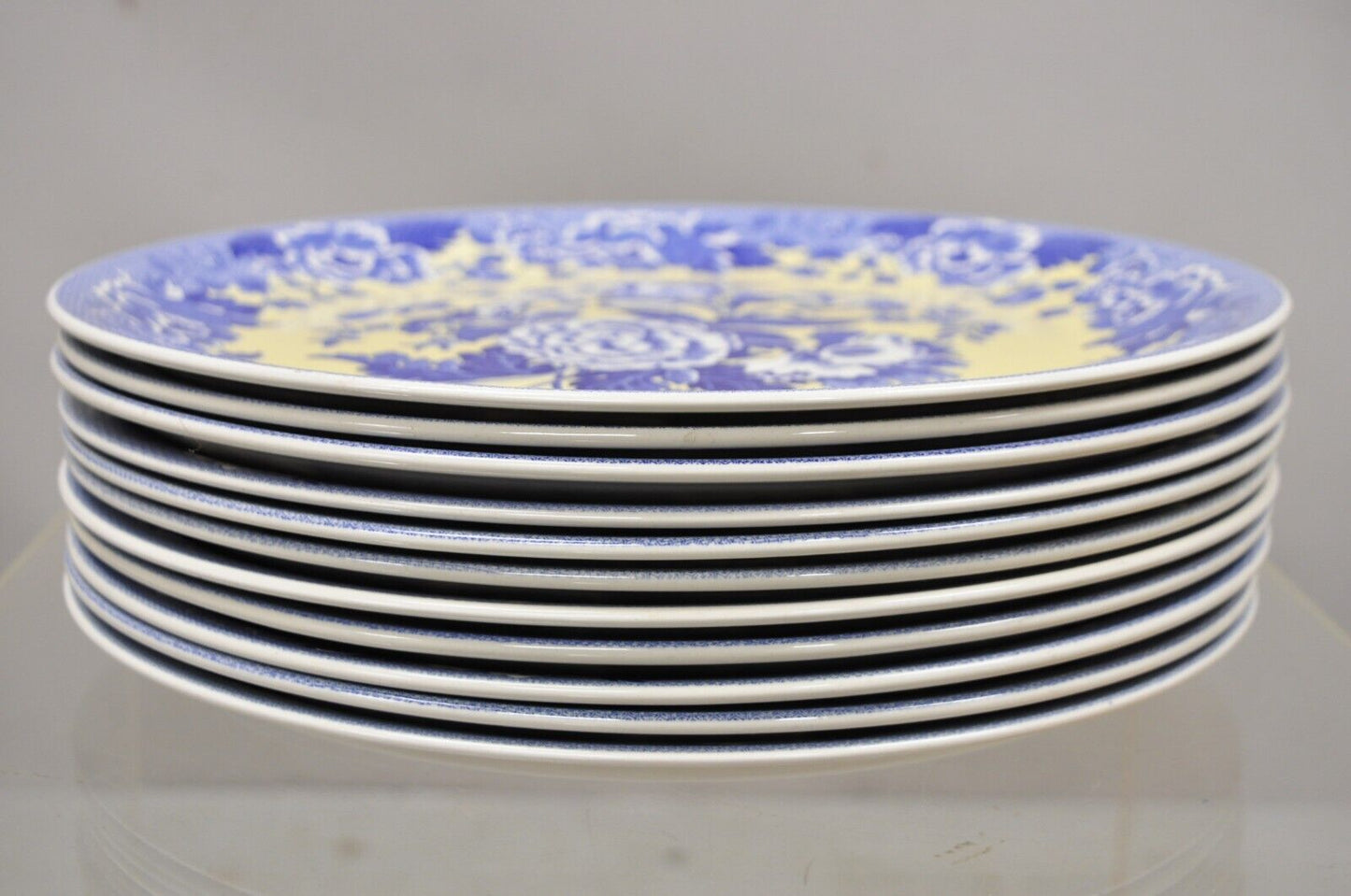 Spode 13" Garden Collection Flowers Poppy Blue Yellow Platter Plate