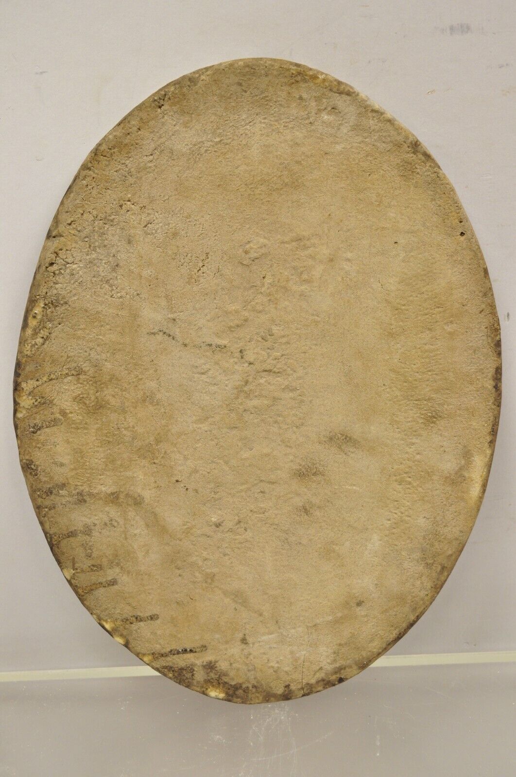 Antique Persian Iznik Qajar Style Ceramic Pottery Oval Tile Green Lady Dancer C3