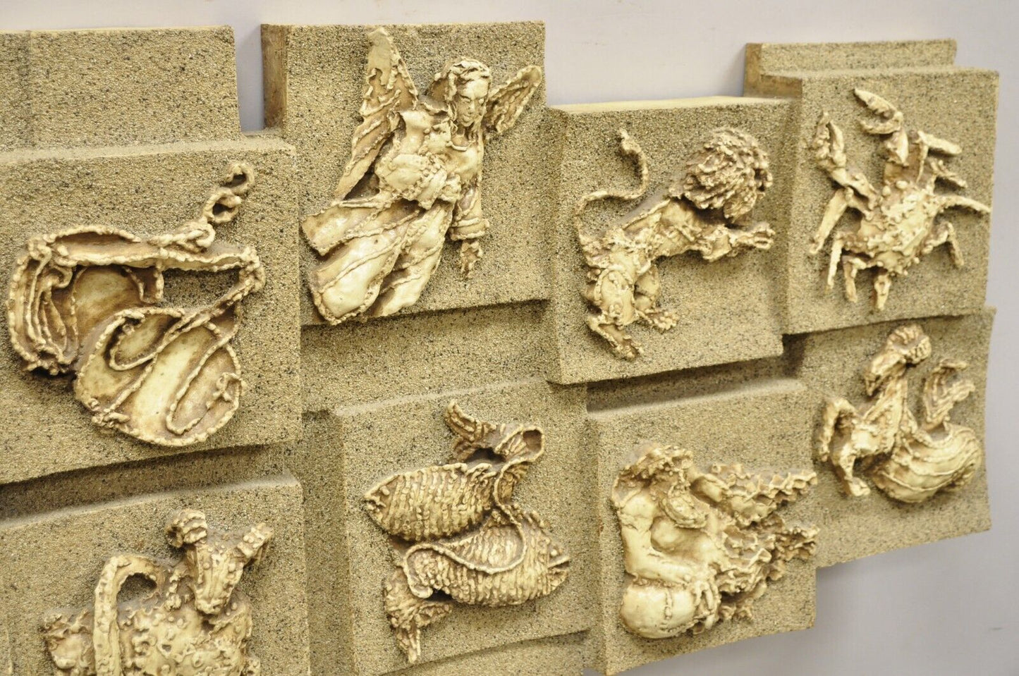 Vintage Finesse Originals 1970s Brutalist Figural Zodiac Wall Sculpture