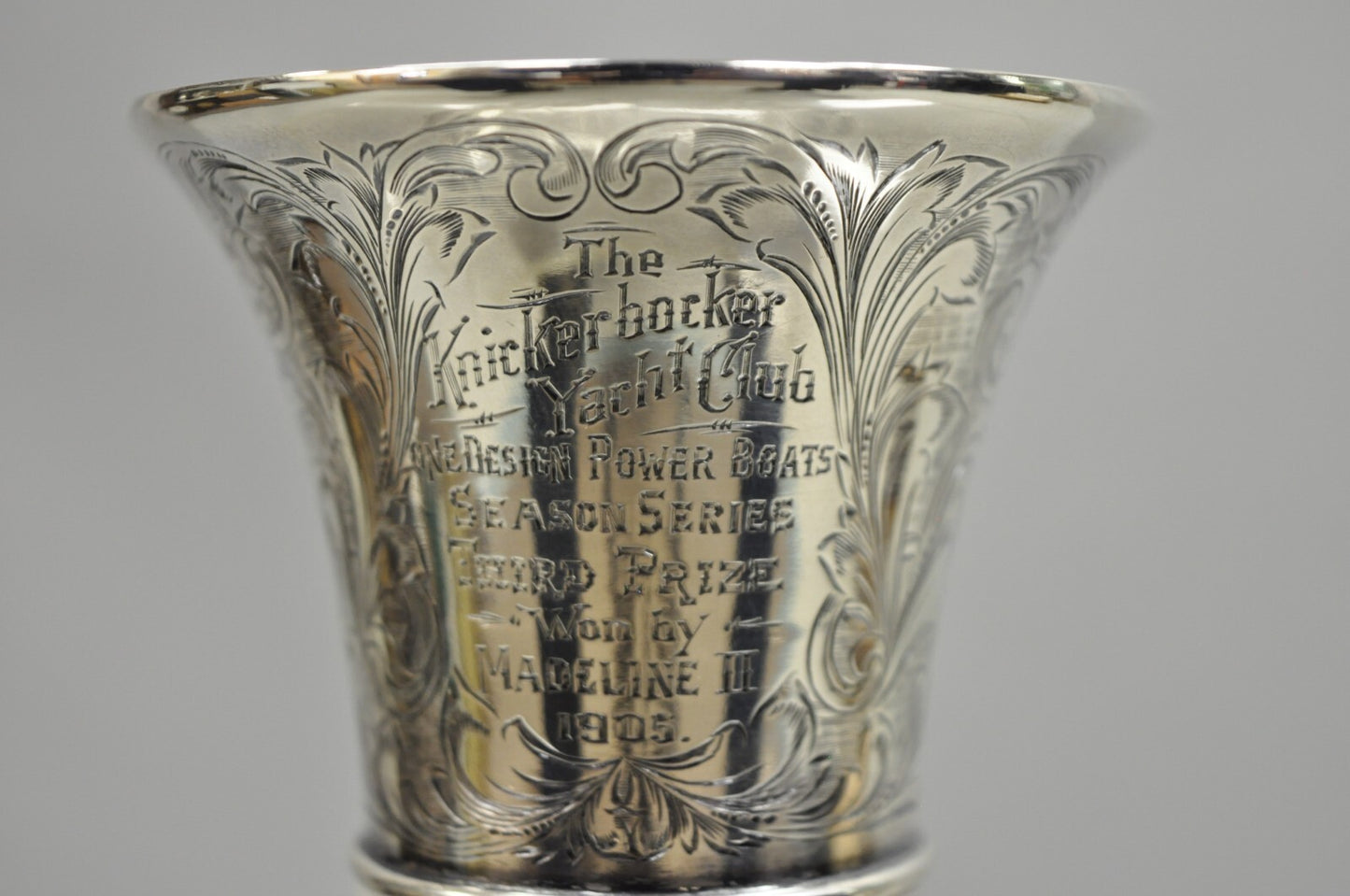 Knickerbocker Yacht Club 1905 Power Boats Trophy Gorham Sterling Silver Decanter