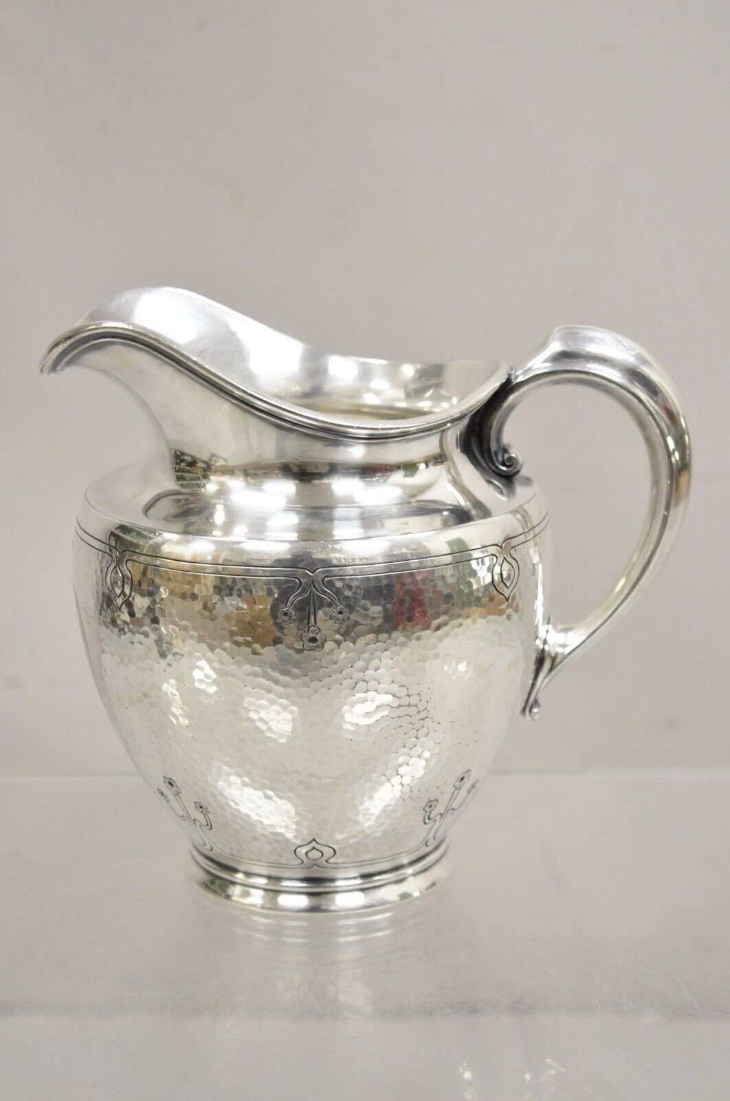 Antique Reed & Barton 5470 1/2 Arts & Crafts Silver Plated Water Pitcher