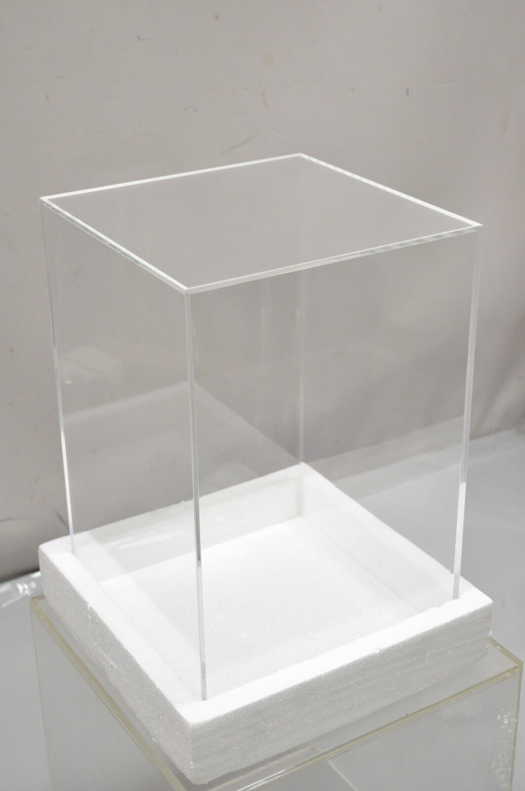 5 Sided 18" Clear Acrylic Lucite Vitrine Display Case Christine Taylor Coll.