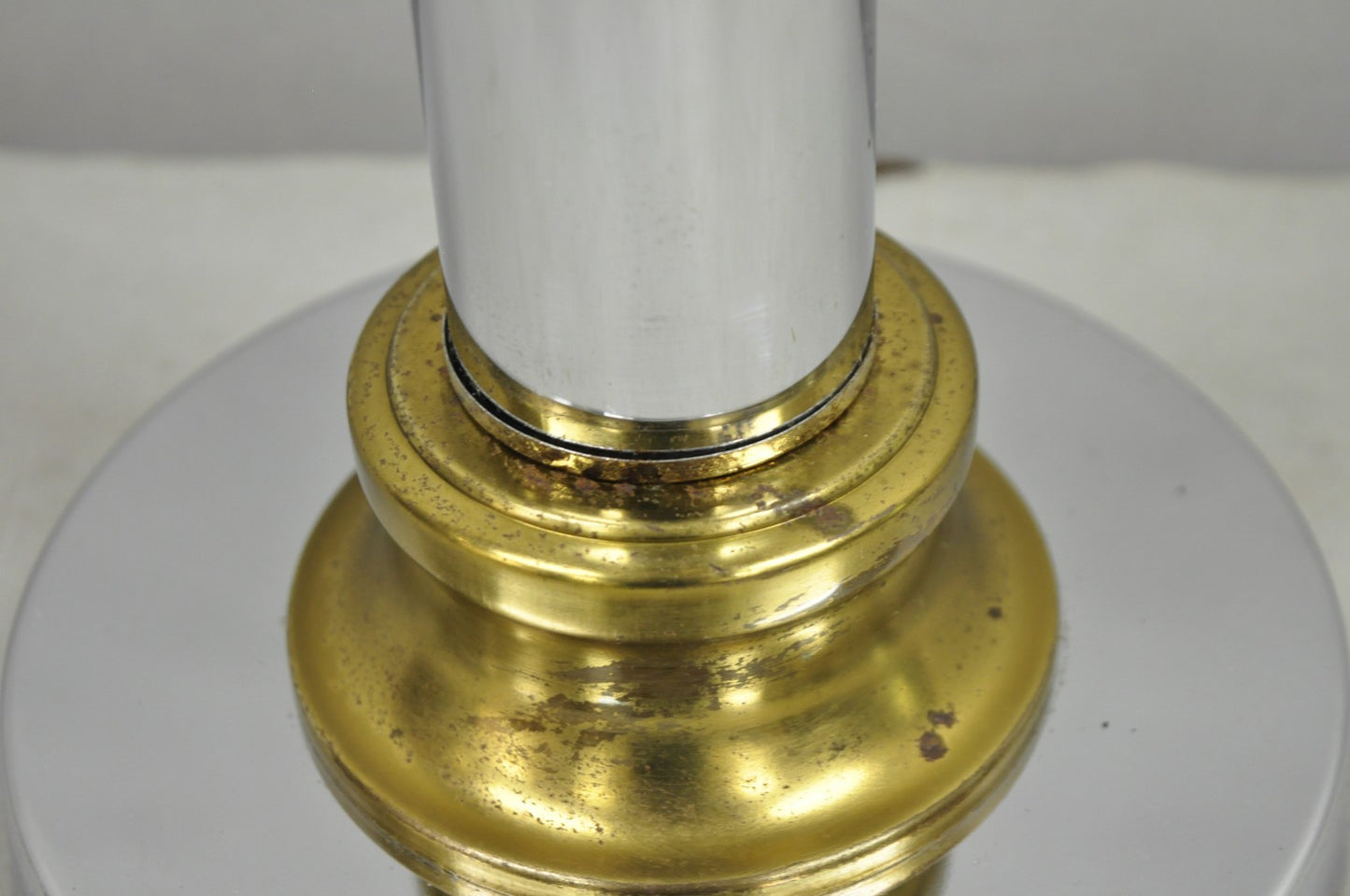 Vintage Mid Century Modern Chrome Ball & Column George Kovacs Style Table Lamp