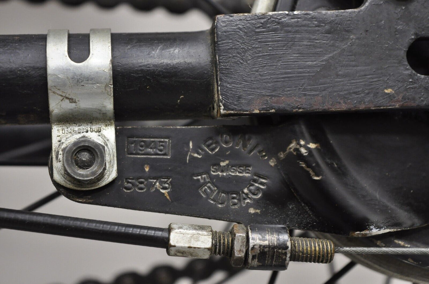 Antique WWII Swiss Army 1945 MO-05 Military Bicycle Bike with Leather Frame Pack