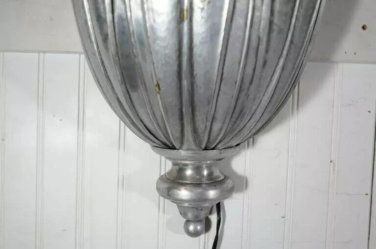 French Art Deco Hand Hammered Copper Lotus Up Light Sconces attr. Maison Jansen