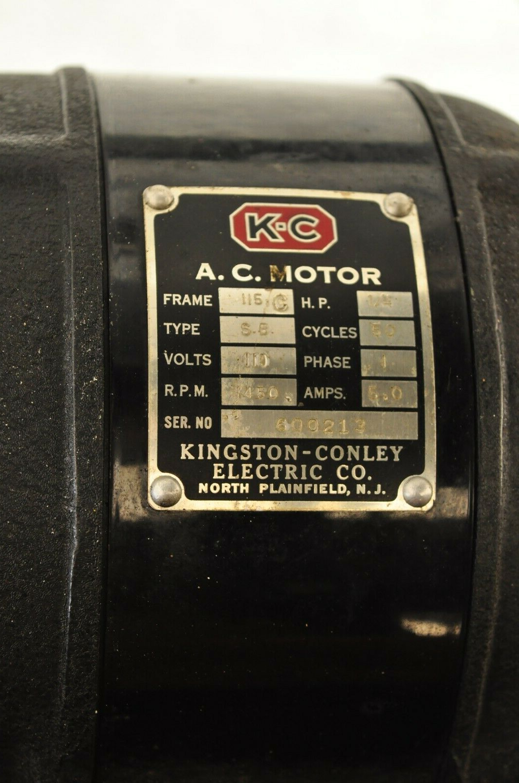 Antique Kingston Conley Electric Motor Industrial Vintage Sewing Machine