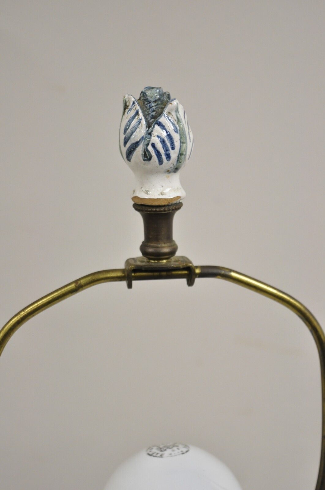 Vintage Ross & Seeley Chinoiserie Tall Blue White Porcelain Elephant Table Lamp