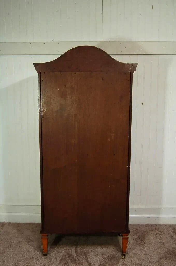 Antique Satinwood Inlaid French Adams Sheet Music Cabinet Display Curio