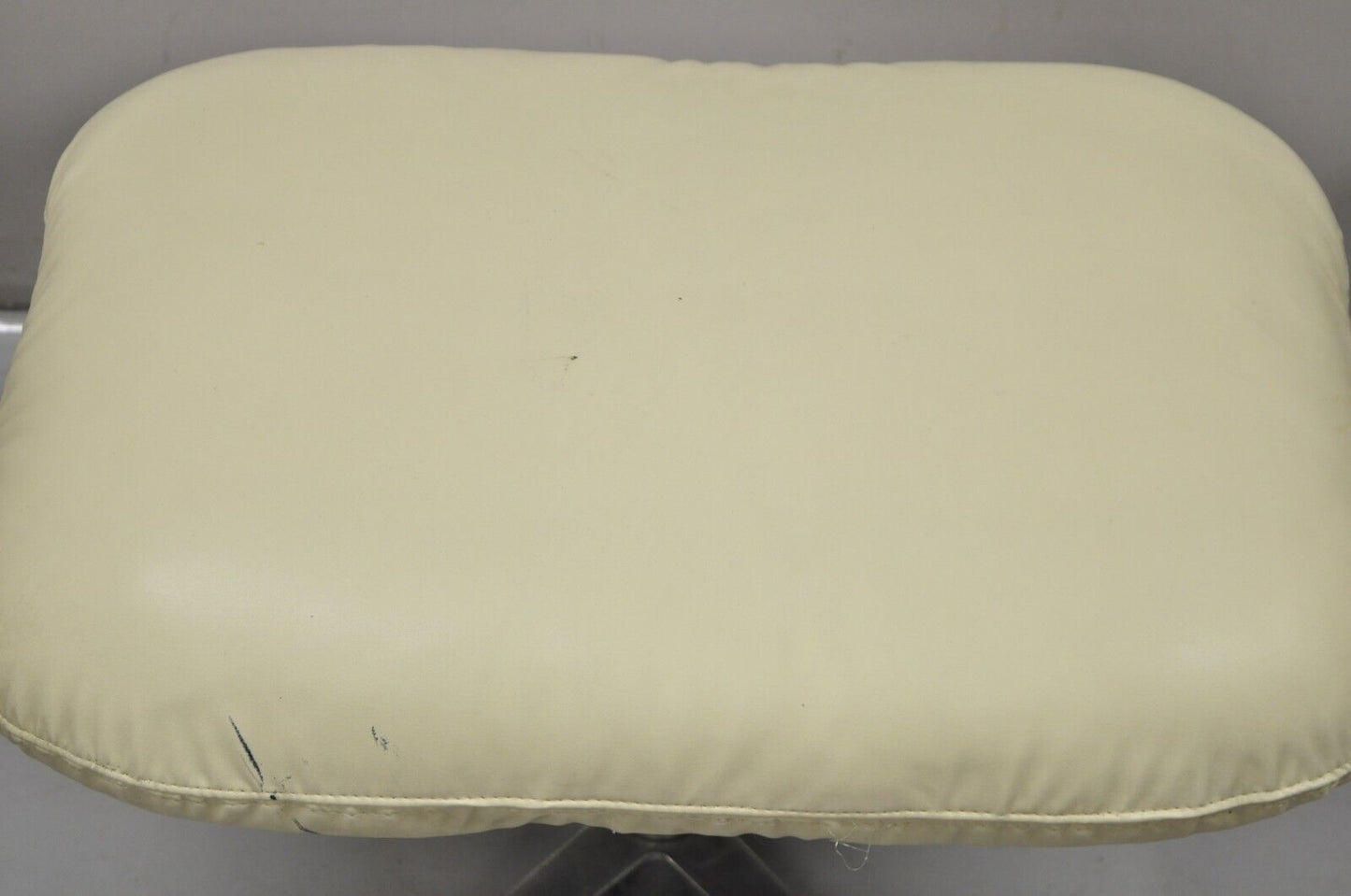 Vintage Directional Mid Century Modern Tubular Aluminum Base Swivel Ottoman