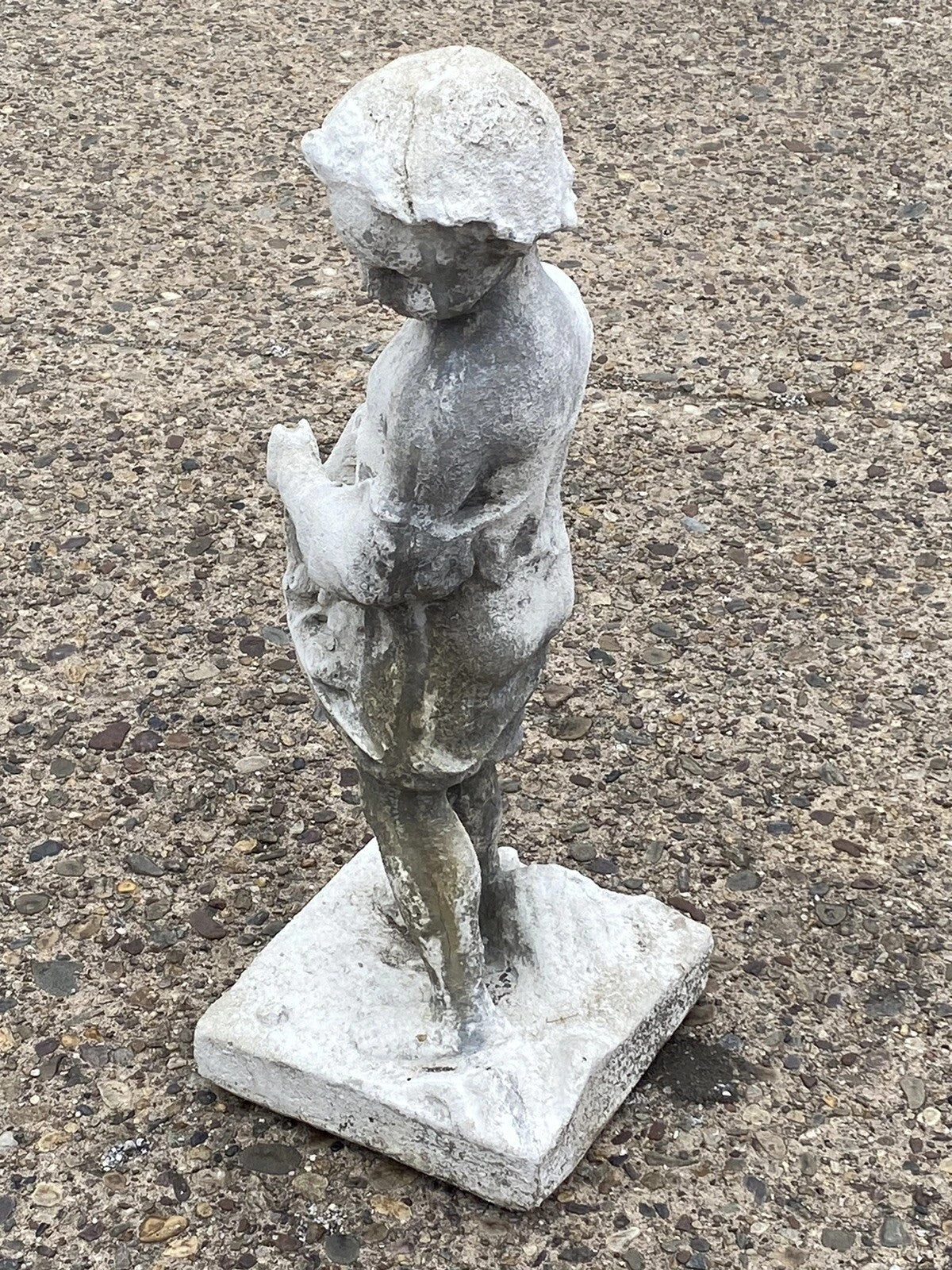 Vintage Four Seasons Cherub Putti Cast Cement 32" Lawn Ornament Garden Statue