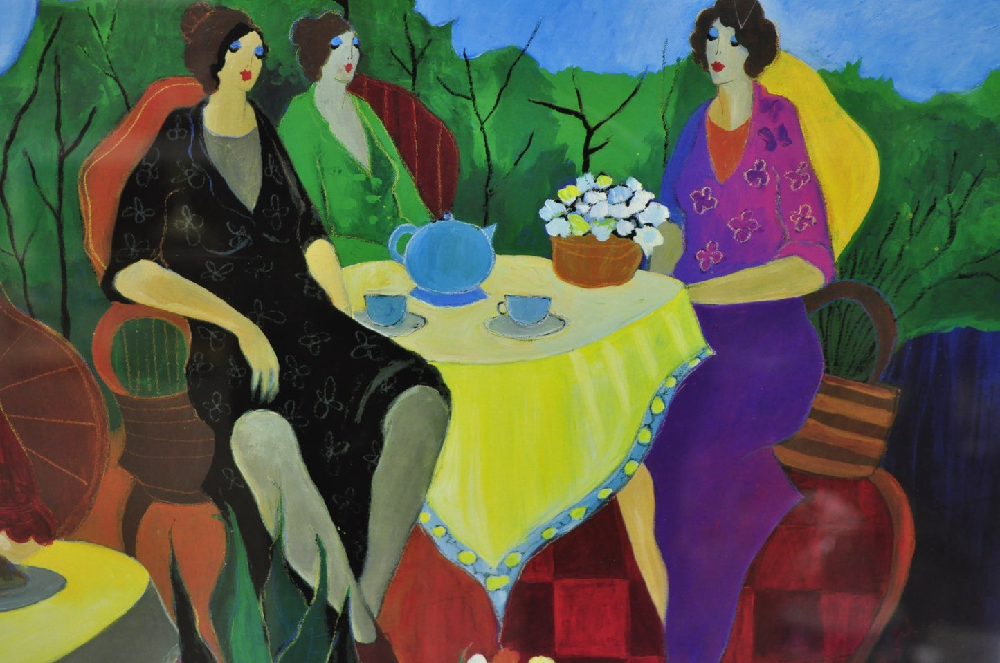 Itzchak Tarkay 2005 "Morning Social" Seriolithograph Signed and Framed w/ COA