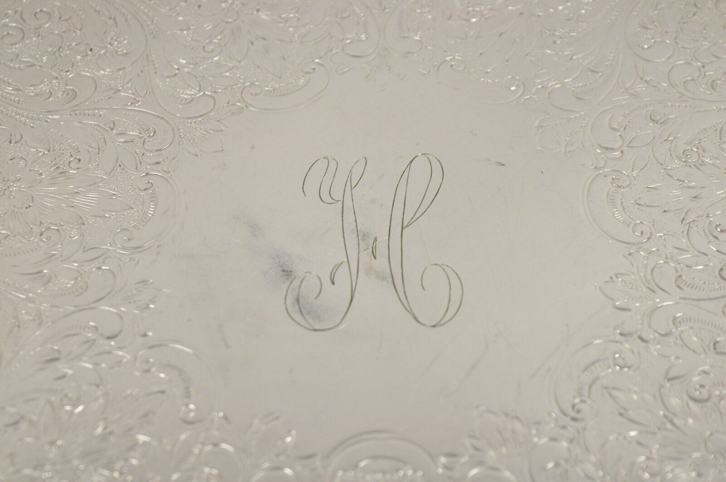 Vintage EPCA Silverplate by Poole 3216 Round Platter Tray - Engraved