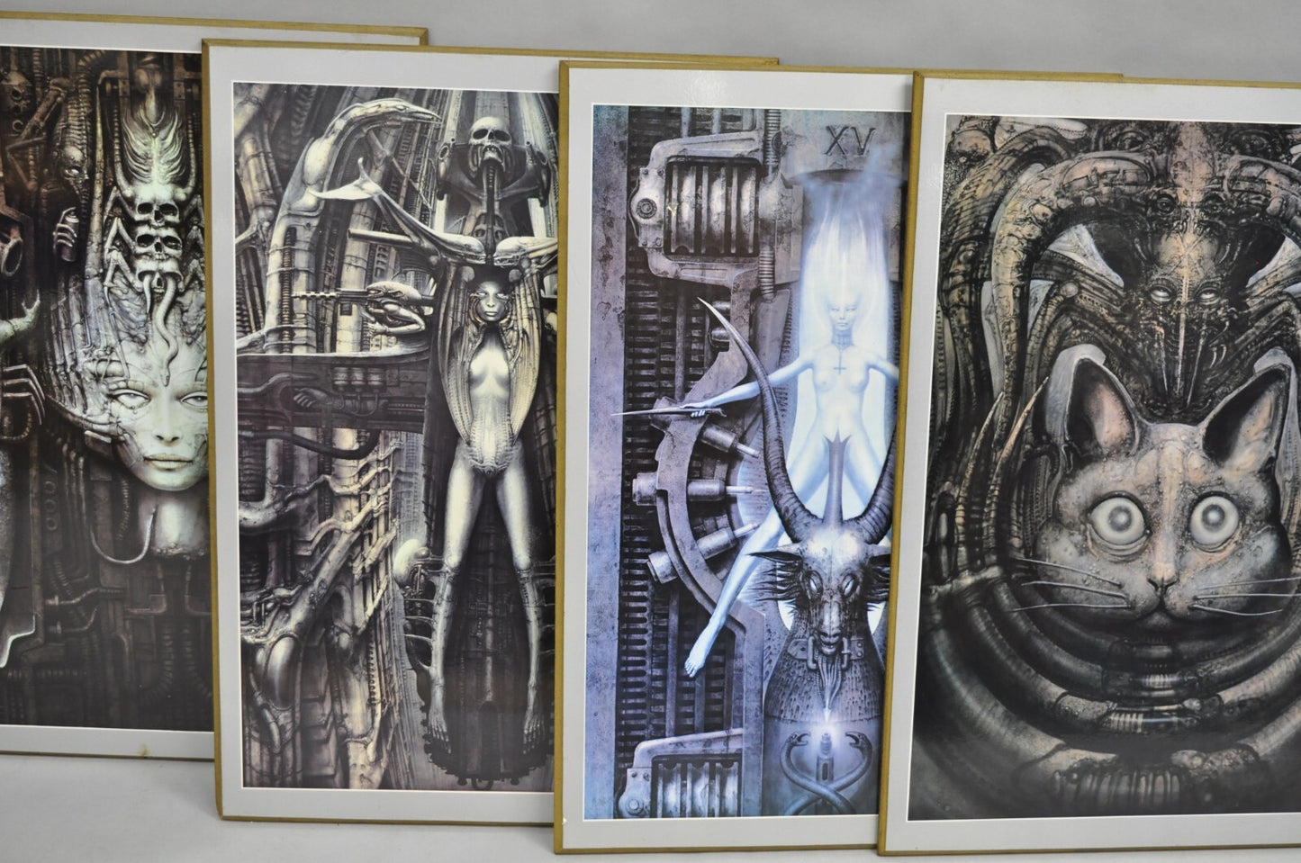 Vintage 1980s H.R. Giger Li, The Spell, Baphomet, Behemoth Art Print - 4 Pc Set