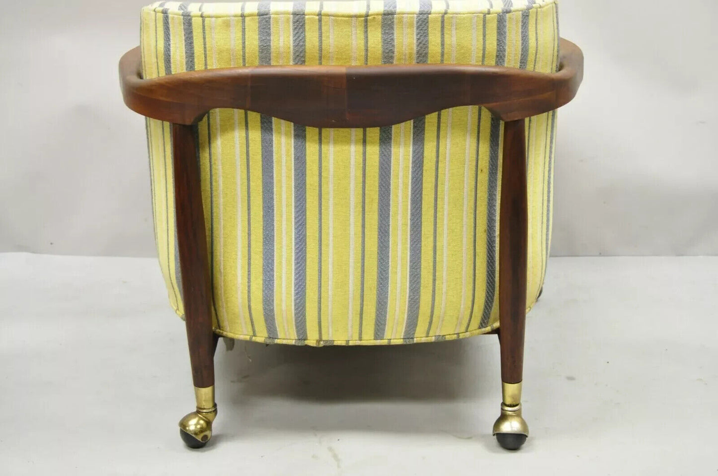 Mid Century Modern Adrian Pearsall Style Walnut Barrel Back Club Lounge Chair