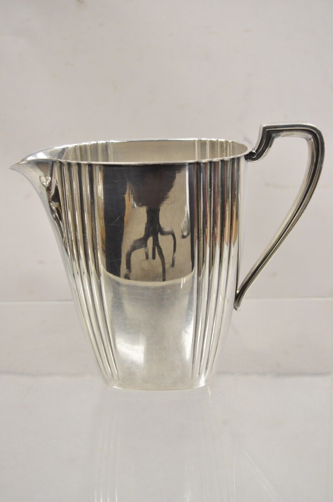 Vintage English Art Deco Silver Plated Open Water Pitcher