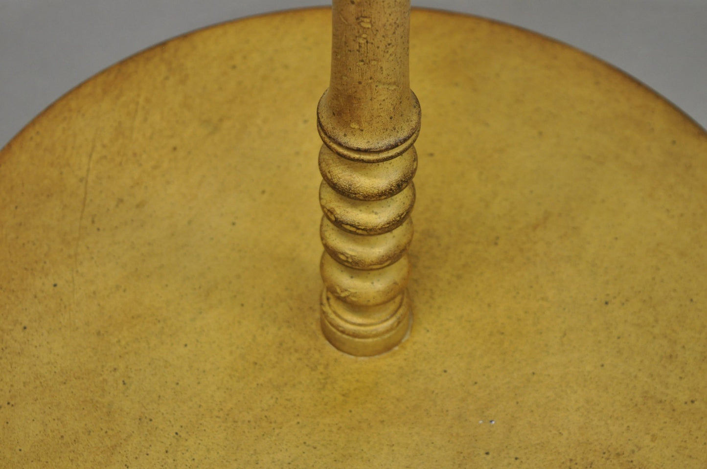 Vintage French Country Carved Wood Candlestick Tea Table Pedestal Floor Lamp