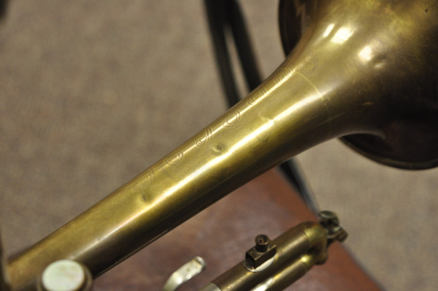 Vintage Hollywood Regency Emperor Brass Trumpet Horn Repurposed Table Lamp