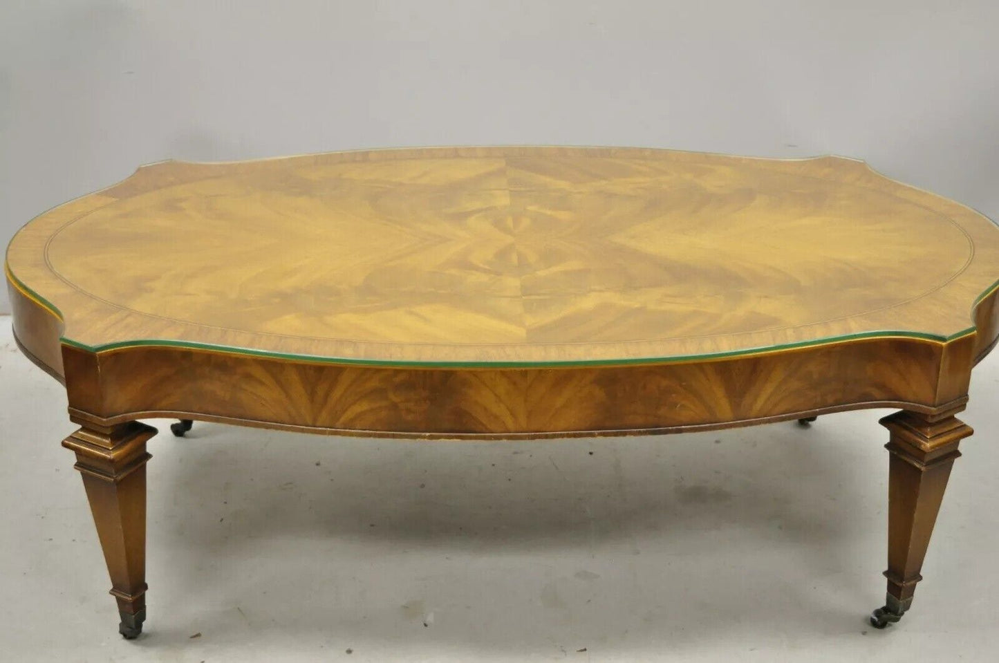 Heirloom Weiman Regency Style Flamed Mahogany One Drawer Coffee Table on Casters