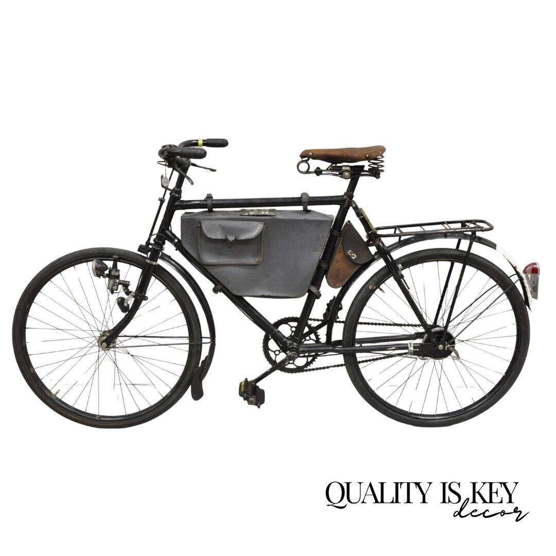 Antique WWII Swiss Army 1945 MO-05 Military Bicycle Bike with Leather Frame Pack