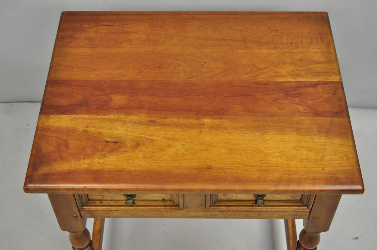 Antique L & J G Leopold Stickley Jacobean Cherry Wood One Drawer End Side Table