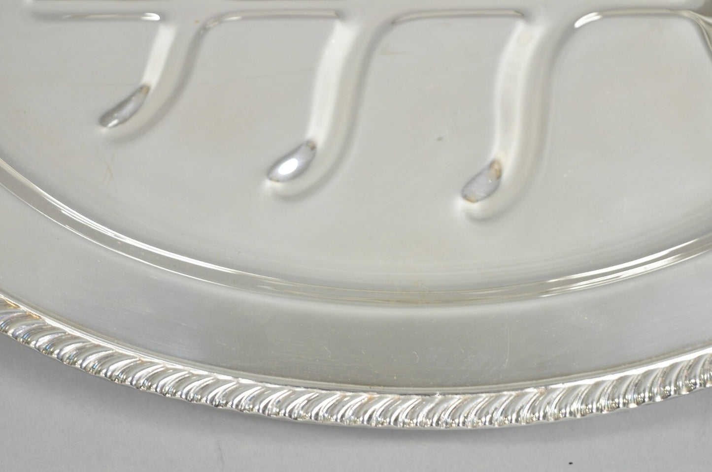 Vintage Sheffield Victorian Silver Plated Meat Cutlery Oval Serving Platter Tray