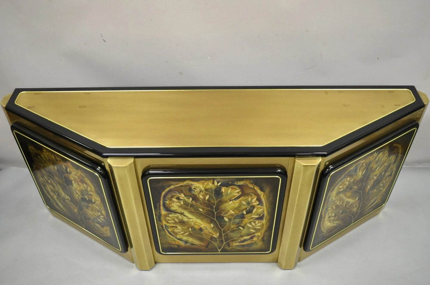 Bernhard Rohne For Mastercraft Acid Etched Brass Tree Of Life Credenza Cabinet
