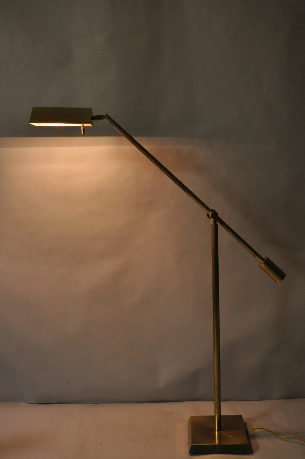 Vintage Frederick Cooper Mid Century Modern Brass Pharmacy Task Floor Lamp