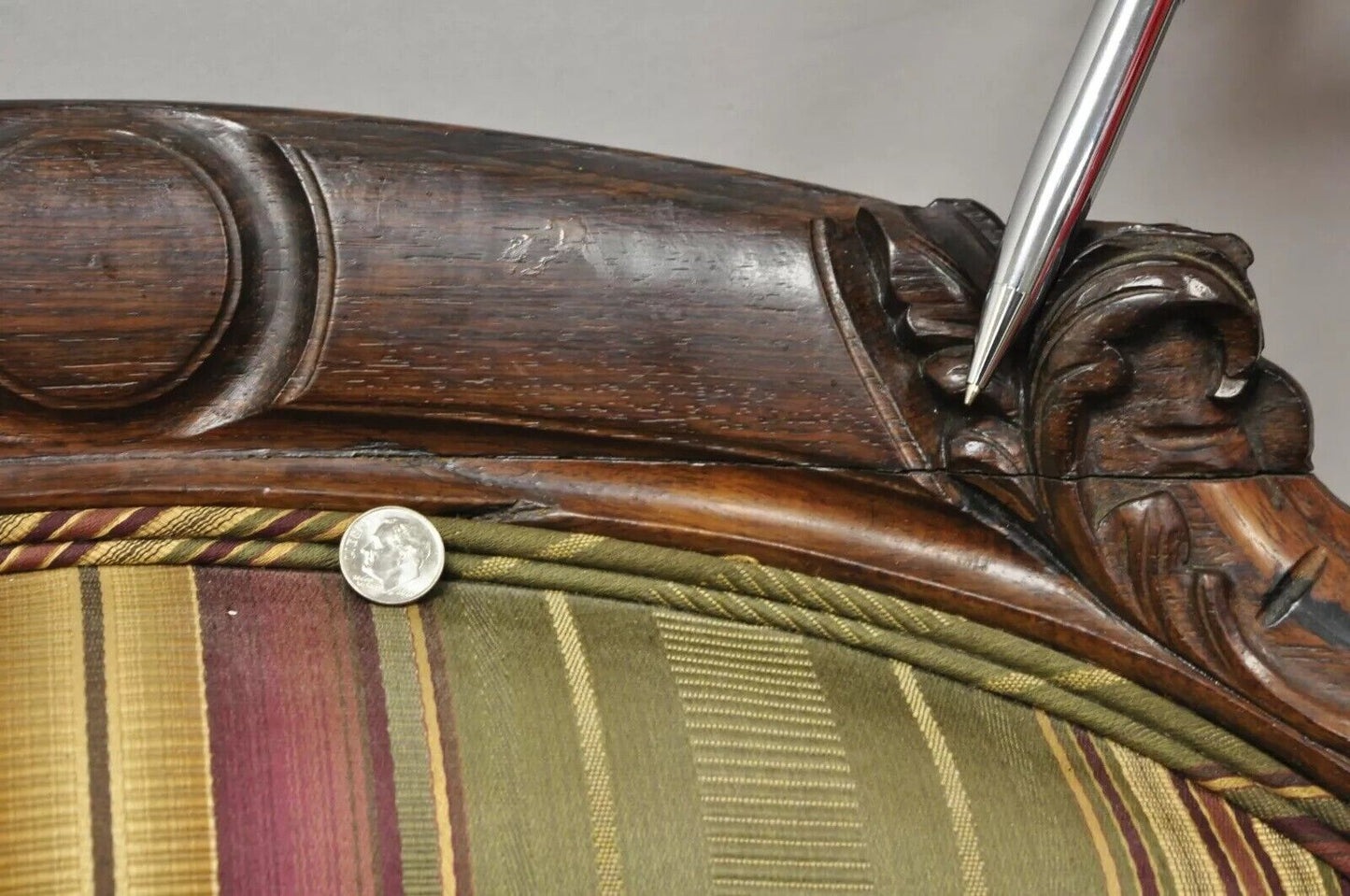 Antique Eastlake Victorian Carved Rosewood Parlor Balloon Back Arm Chair