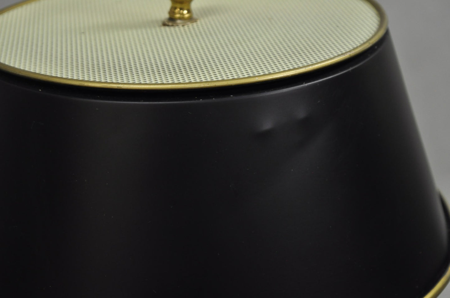Chapman Hollywood Regency Brass Pineapple Tole Metal Black Shade Table Lamp