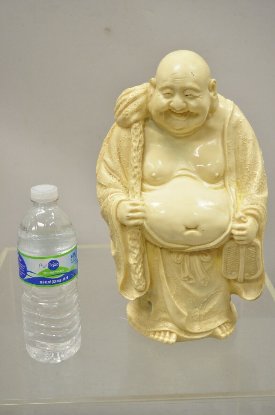 Vintage 13" Resin Laughing Buddah Statue Sculpture Figure