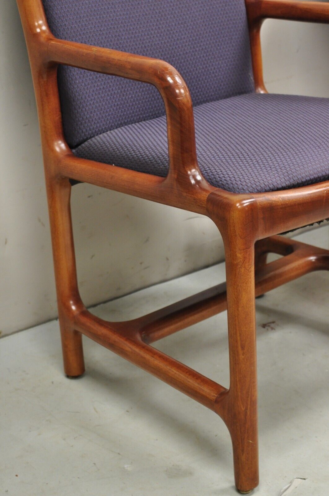Vintage Helikon Mid Century Modern Sculpted Cherry Wood Lounge Chairs - a Pair