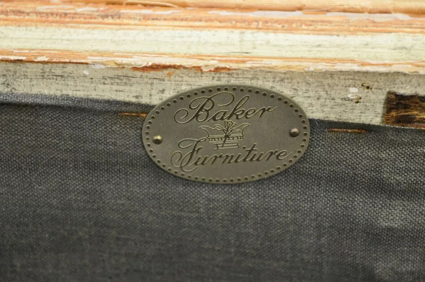 French Louis XV Style Wide Wingback Bergere Lounge Chair & Ottoman by Baker