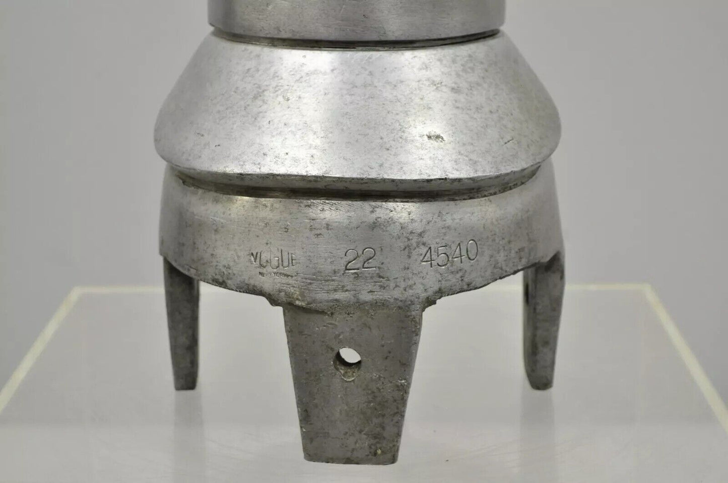 Vintage Vogue New York Aluminum 22 450 Woman's Hat Block Mold Form Millinery D