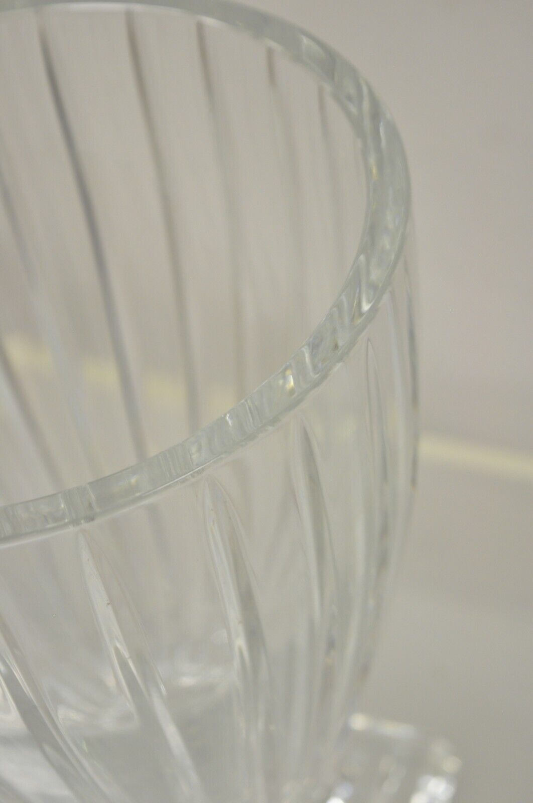 Vintage Lead Crystal Glass 12" Fluted Flower Vase Poland