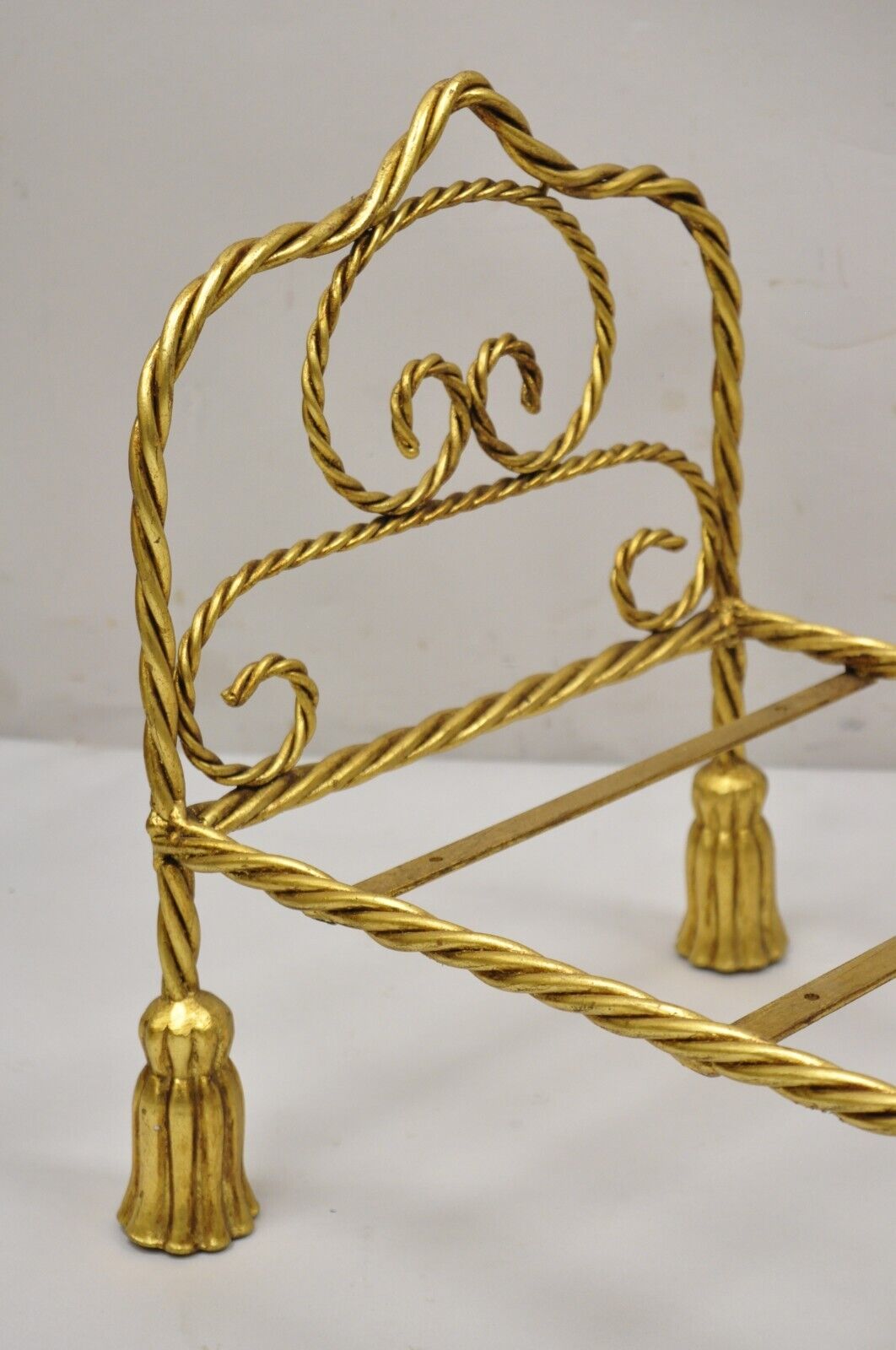 Vintage Italian Hollywood Regency Iron Tassel Frame Pet Cat Dog Bed or Doll Bed
