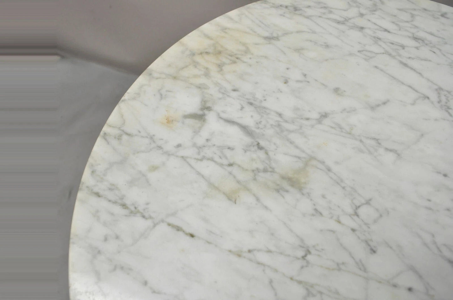 Mid Century Modern Hugh Acton Round Marble Top Chrome Lollipop Drinks Side Table