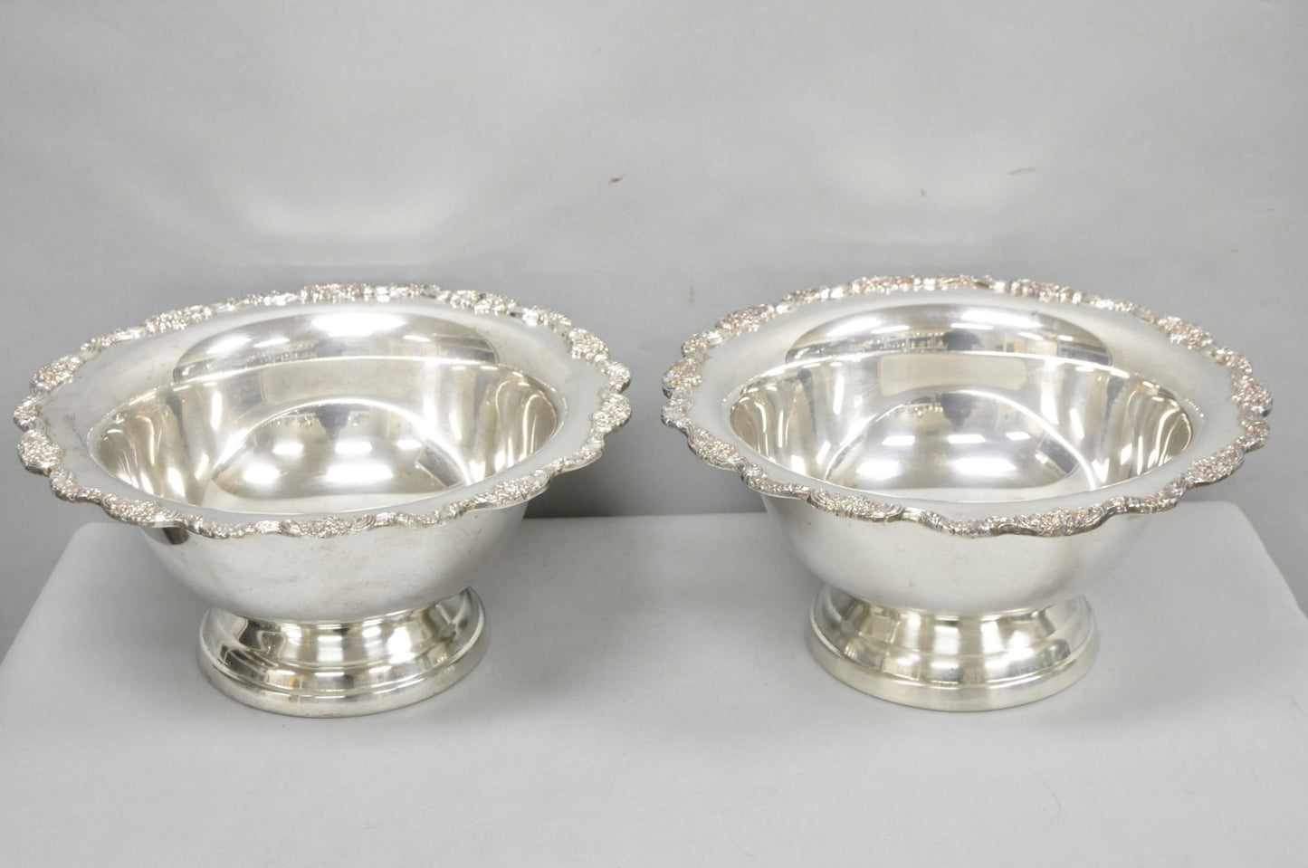 Towle Victorian Silver Plated Punchbowl Champagne Chiller Ice Bucket - a Pair