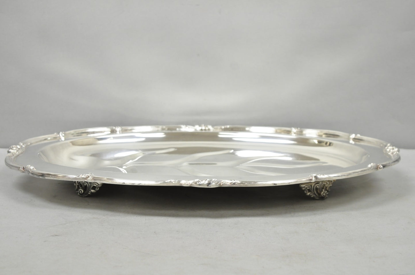 Vintage Amston Victorian Silver Plated Meat Cutlery Oval Serving Platter Tray
