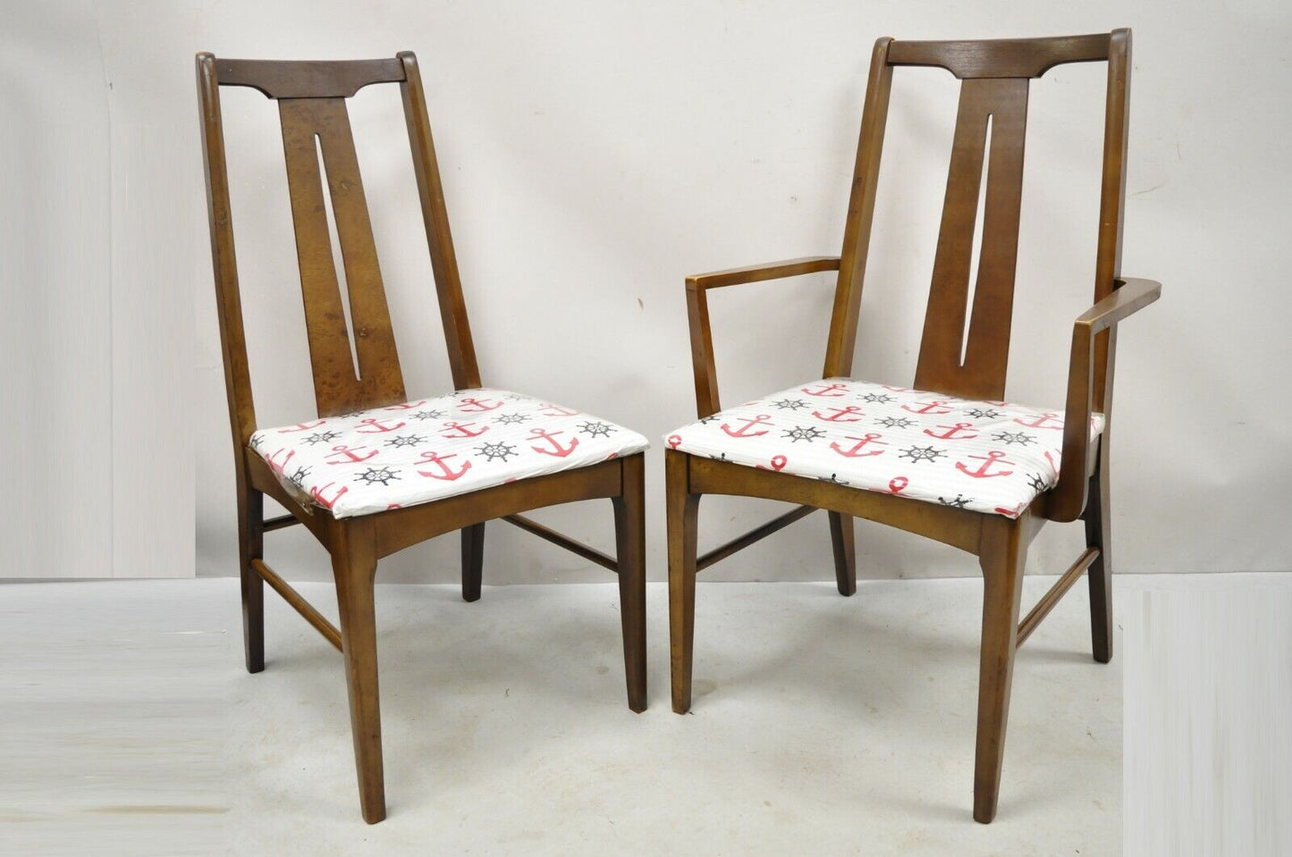 Vintage Mid Century Modern Walnut Dining Room Chairs - Set of 6