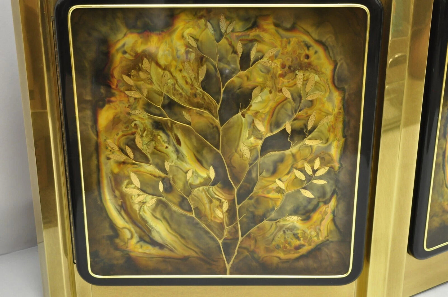 Bernhard Rohne For Mastercraft Acid Etched Brass Tree Of Life Credenza Cabinet