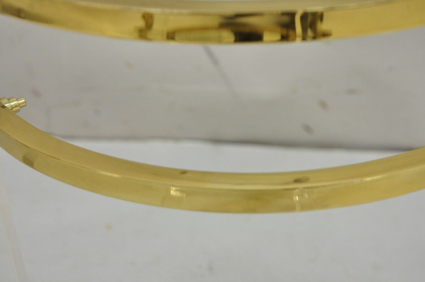 Mid Century Modern Charles Hollis Jones Style Lucite Brass Round Side Table